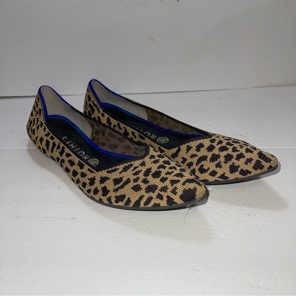 Rothy's The Point Leopard Flats Woman Shoes Size 10 - Picture 10 of 11